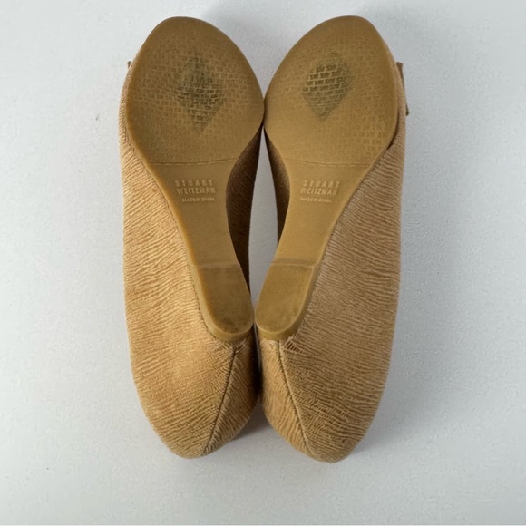 Stuart Weitzman Bucalina Wedge Heels Lizard-Embossed Leather Tortoise Buckle 7.5 - Picture 8 of 14